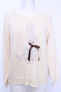 PINK HOUSE / クッキーラビッツモチーフニットプルオーバー  アイボリー O-25-08-09-1017-LO-TO-IG-OS