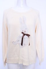 PINK HOUSE / クッキーラビッツモチーフニットプルオーバー  アイボリー O-25-08-09-1017-LO-TO-IG-OS