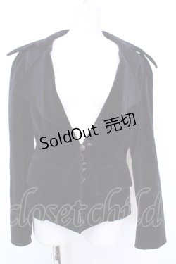 画像1: MIHO MATSUDA / 別珍ジャケット M ブラック O-25-08-09-1018-GO-JA-YM-OS