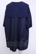 画像3: Fi.n.t / シアーチェックセーラービッグシャツ  ネイビー O-25-08-09-1002-CA-BL-IG-ZT065 (3)