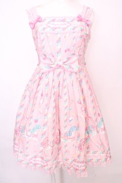 画像1: Angelic Pretty / Sugary Carnivalジャンパースカート  ピンク O-25-08-09-1020-AP-OP-YM-OS