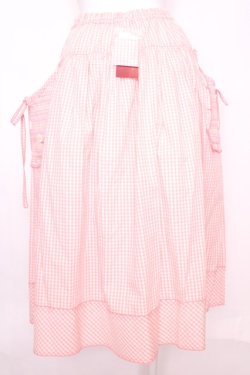 画像3: PINK HOUSE / スモッキング刺繍使いギンガムチェックスカート  ピンク O-25-08-09-1022-LO-SK-IG-OS