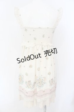 画像3: axes femme / ネコ花パネル柄ベアチュニック  オフ O-25-08-09-006-AX-OP-IG-OS