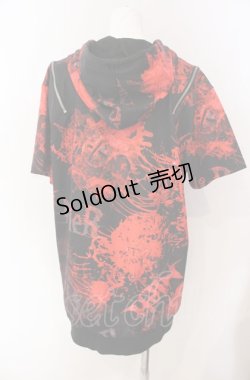 画像2: NieR Clothing / 2WAY ZIP半袖パーカー  レッド彼岸花 O-25-08-09-008-PU-TO-IG-OS