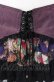 画像2: Qutie Frash / コルセット風和柄ミニスカート  ブラック×パープル×オレンジ O-25-08-09-012-QU-PA-IG-OS (2)
