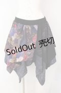 Qutie Frash / 和柄ランダムスカート  ブラック×パープル O-25-08-09-013-QU-SK-IG-OS