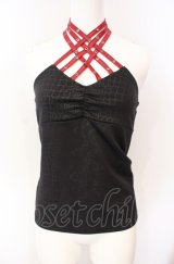 Qutie Frash / クロスキャミ【旧タグ】  ブラック×レッド O-25-08-09-016-QU-TO-IG-OS