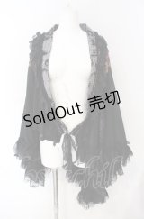 Qutie Frash / シースルー着物袖カーディガン  ブラック×パープル O-25-08-09-021-QU-TO-IG-OS