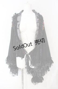 画像1: Qutie Frash / シースルー着物袖カーディガン  ブラック×パープル O-25-08-09-021-QU-TO-IG-OS