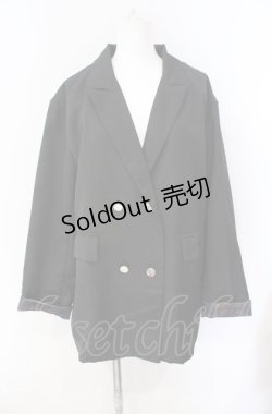 画像1: NieR Clothing / 袖折り返しラメ入りROSE DOUBLE JACKET ジャケット  ブラック O-25-08-09-022-PU-JA-IG-OS