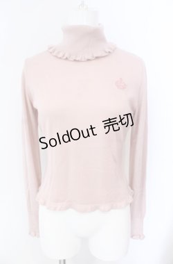 画像1: Innocent World / 王冠刺繍ハイネックプルオーバー  ピンク O-25-08-09-023-IW-TO-OW-OS