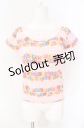 MILK / フラワーラインギンガムTシャツ  ピンク O-25-08-09-026-ML-TO-OW-OS
