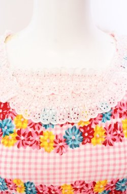 画像2: MILK / フラワーラインギンガムTシャツ  ピンク O-25-08-09-026-ML-TO-OW-OS