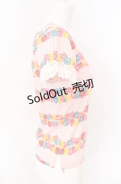 画像3: MILK / フラワーラインギンガムTシャツ  ピンク O-25-08-09-026-ML-TO-OW-OS