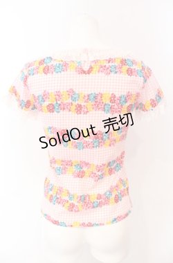 画像4: MILK / フラワーラインギンガムTシャツ  ピンク O-25-08-09-026-ML-TO-OW-OS