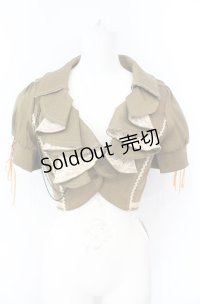 Ozz oneste / ラッフルフリルショートジャケット  カーキイエロー O-25-08-09-029-OO-JA-OW-OS