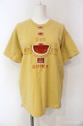 Pao de lo / スイカ刺繍Tシャツ  イエロー O-25-08-10-038-LO-TO-OW-OS