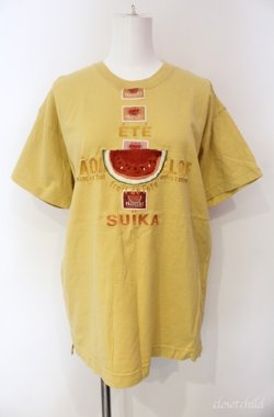 画像1: Pao de lo / スイカ刺繍Tシャツ  イエロー O-25-08-10-038-LO-TO-OW-OS