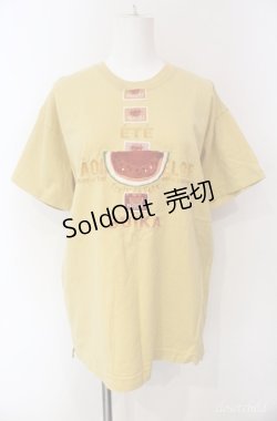 画像1: Pao de lo / スイカ刺繍Tシャツ  イエロー O-25-08-10-038-LO-TO-OW-ZI