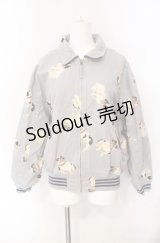 Pao de lo / ブルドック柄リバーシブルブルゾン  ブルーグレー O-25-08-10-041-LO-JA-OW-ZI