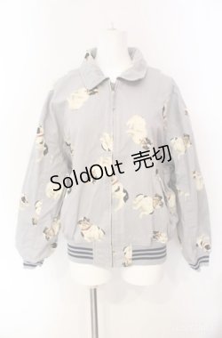 画像1: Pao de lo / ブルドック柄リバーシブルブルゾン  ブルーグレー O-25-08-10-041-LO-JA-OW-ZI