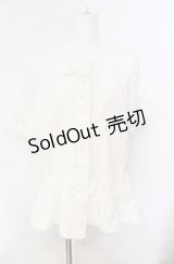 KETTY / ピンタックピコフリルブラウス  シロ O-25-08-10-047-EL-BL-OW-OS