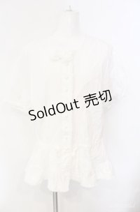 KETTY / ピンタックピコフリルブラウス  シロ O-25-08-10-047-EL-BL-OW-OS