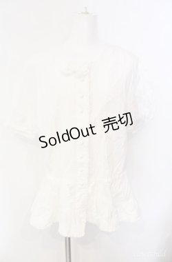 画像1: KETTY / ピンタックピコフリルブラウス  シロ O-25-08-10-047-EL-BL-OW-OS