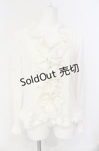 KETTY / ラッフルフリルブラウス  シロ O-25-08-10-050-EL-BL-OW-OS
