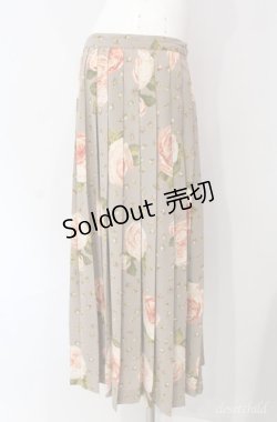 画像2: KANEKO ISAO / 薔薇柄プリーツスカート  グレー O-25-08-10-005-EL-SK-OW-ZI