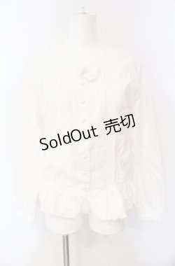 画像1: KETTY / ピコフリルタックブラウス  シロ O-25-08-10-052-EL-BL-OW-OS