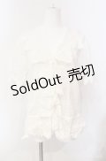 KETTY / ラッフルフリル半袖ブラウス M シロ O-25-08-10-054-EL-BL-OW-OS