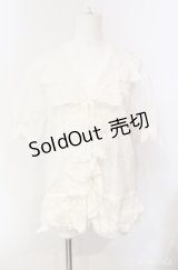 KETTY / ラッフルフリル半袖ブラウス M シロ O-25-08-10-054-EL-BL-OW-OS