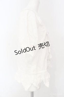 画像3: KETTY / ラッフルフリル半袖ブラウス M シロ O-25-08-10-054-EL-BL-OW-OS