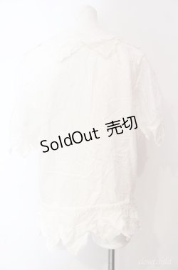 画像4: KETTY / ラッフルフリル半袖ブラウス M シロ O-25-08-10-054-EL-BL-OW-OS