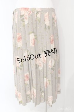 画像3: KANEKO ISAO / 薔薇柄プリーツスカート  グレー O-25-08-10-005-EL-SK-OW-ZI