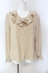 KETTY / ラッフルフリル使いブラウス M ベージュ O-25-08-10-056-EL-BL-OW-ZI