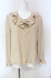 KETTY / ラッフルフリル使いブラウス M ベージュ O-25-08-10-056-EL-BL-OW-ZI