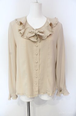 画像1: KETTY / ラッフルフリル使いブラウス M ベージュ O-25-08-10-056-EL-BL-OW-OS