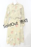 KETTY / 菊柄ワンピース M グリーン O-25-08-10-057-EL-OP-OW-ZI