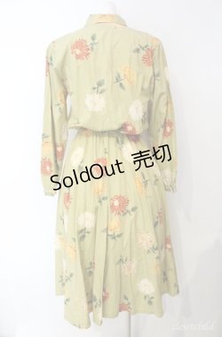 画像3: KETTY / 菊柄ワンピース M グリーン O-25-08-10-057-EL-OP-OW-ZI