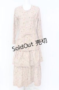 KANEKO ISAO / 花束柄ワンピース  ピンク O-25-08-10-061-EL-OP-OW-ZI