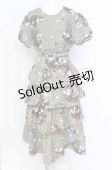 KANEKO ISAO / 紫陽花バスケット柄ワンピース  グレー系 O-25-08-10-063-EL-OP-OW-OS