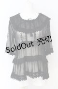 KANEKO ISAO / チュール&ニットレーストップス  クロ O-25-08-10-066-EL-TO-OW-ZI