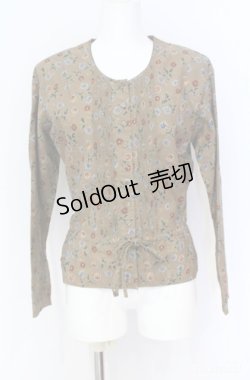 画像1: KANEKO ISAO / ピンタック使い花柄ブラウス  ブラウン O-25-08-10-067-EL-BL-OW-ZS