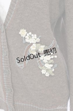 画像2: KANEKO ISAO / フラワーモチーフ使いカーディガン  ブラウン O-25-08-10-070-EL-TO-OW-ZI