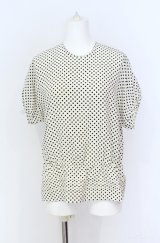 INGEBORG / ドット柄トップス  アイボリー×クロ O-25-08-10-072-LO-TO-OW-OS