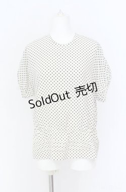 画像1: INGEBORG / ドット柄トップス  アイボリー×クロ O-25-08-10-072-LO-TO-OW-ZT197
