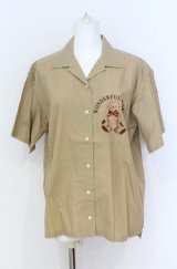 WONDERFUL WORLD / くま刺繍ブラウス  ベージュ O-25-08-10-075-LO-BL-OW-ZI