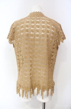 画像3: KANEKO ISAO / フラワーモチーフ透かし編みニット  ベージュ O-25-08-10-013-EL-TO-OW-OS